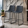 Set of 2 Modern Minimalist Style PU Material Bar Stools, suitable for kitchen - Leovsnove - 2 of 4