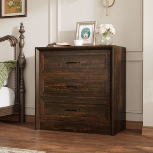 Famapy Farmhouse Nightstand with Drawers Bedside Table 3-Drawer Dresser - 1 of 4