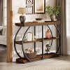 Hommoo 3-Tier Console Table with Storage Shelves Brown - 4 of 4