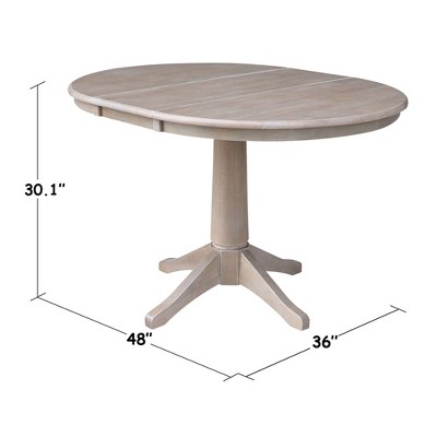 Cottage Charm 50.8" Round Wood Extendable Dining Table