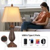 ROTTOGOON Table Lamps Set of 2, Touch Resin Mermaid Lamps with USB & Type-C Ports, for Nightstand Bedside Living Room, Brown - 2 of 4