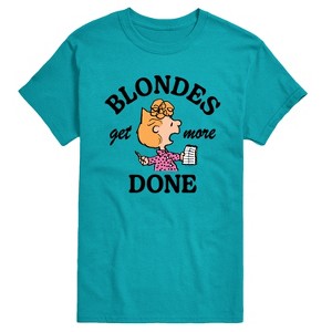 Men's - Peanuts - Blondes Get More Done Short Sleeve Graphic T-Shirt - 1 of 4