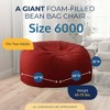 Ultimate Sack 6ft Bean Bag Chair, Oversized Comfortable Indoor Floor Lounger, Giant Foam-Filled Furniture for Relaxing, Burgundy Suede - 3 of 4
