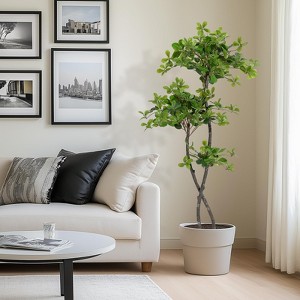 Artificial Olive Tree with 50 Lights, Fake Olive Trees Indoor Artificial Plant in Plastic Nursery Pot, Tall Fake Tree - 1 of 4