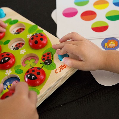Wooden Ladybug Garden Memory Game for Kids