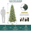 6/7/7.5 Ft Pre-Lit Pencil Christmas Tree, Artificial Slim Xmas Tree with 720 Tips & Metal Base, Realistic Lighted Spruce Holiday Decor - 2 of 4