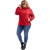 Women's Plus Size Windbreaker Zip Up Buttons Waterproof Hooded Casual Trench Coats with Pockets - Agnes Orinda - 3 of 4