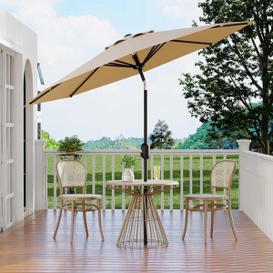 10ft Patio Umbrella, Table Umbrella Outdoor Patio with Crank Lift & Push Button Tilt, 8 Sturdy Ribs for Yard, Deck, Pool - 1 of 4