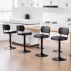 Bekrvio Adjustable Swivel Bar Stools Set of 1/2/3/4, 25–33" Faux Leather Bar Chairs with Backrest and Wide Base for Kitchen Island - 2 of 4