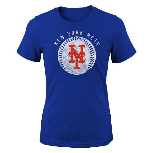 MLB New York Mets Girls' Crew Neck T-Shirt - S