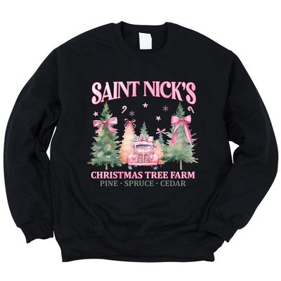 Simply Sage Market Women's Graphic Sweatshirt Coquette St. Nick's Tree Farm