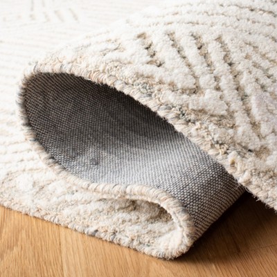 Ivory Elegance 6' Square Hand-Tufted Wool Area Rug