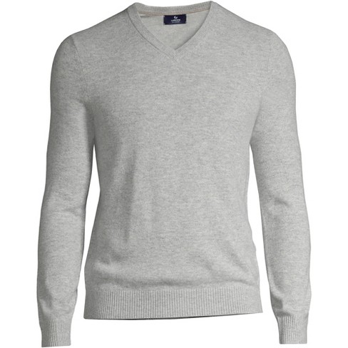 Lands End Men s Fine Gauge Cashmere V neck Sweater 2x Large