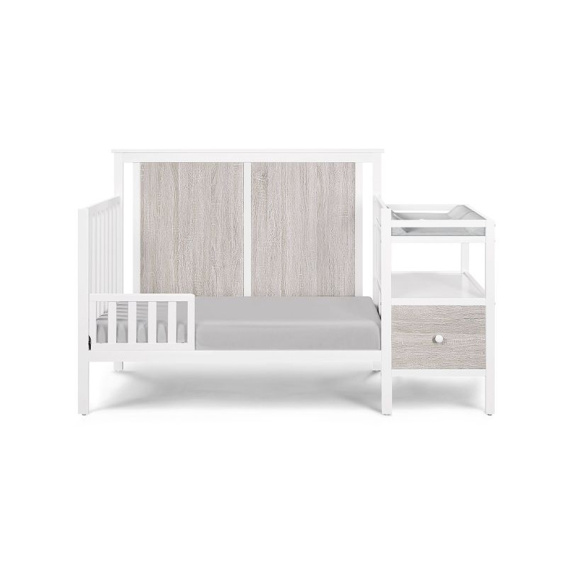 Suite Bebe Connelly 4-in-1 Convertible Crib and Changer  Combo - White/Rockport Gray, 4 of 11