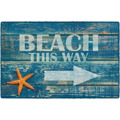 2'5"x3'8" Rectangle Indoor and Outdoor Arrows Nylon Accent Rug Blue - Brumlow Mills