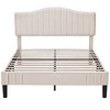 VECELO Bed Frame, Upholstered Platform Bed with Soft Teddy Fabric Adjustable Headboard, Beige/Gray - 4 of 4