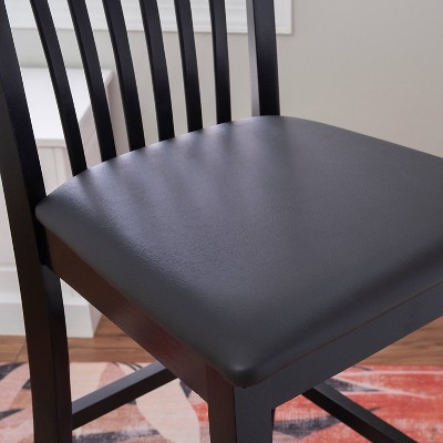 Classic Dark Cherry & Black Faux Leather 31" Craftsman Barstool