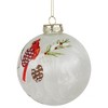 Northlight Cardinal Birds Christmas Glass Ball Ornaments - 4" - White and Red - Set of 2 - 4 of 4