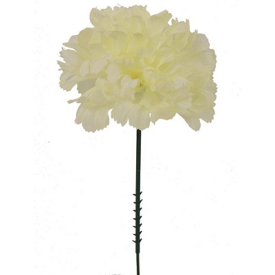 Floral Home 5" Stem Long Light Yellow Carnation Pick - 100-Piece