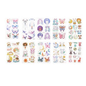 Unique Bargains Realistic Cartoon Butterfly Temporary Tatto Blue Purple 10 Pcs - 1 of 4