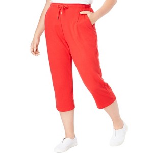 Woman Within Sport-Knit Pull-On Capri Pants - 1 of 4