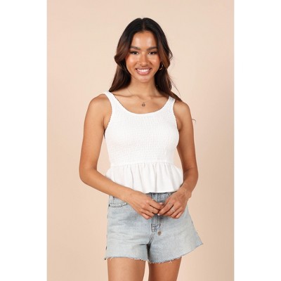 White peplum tank clearance top