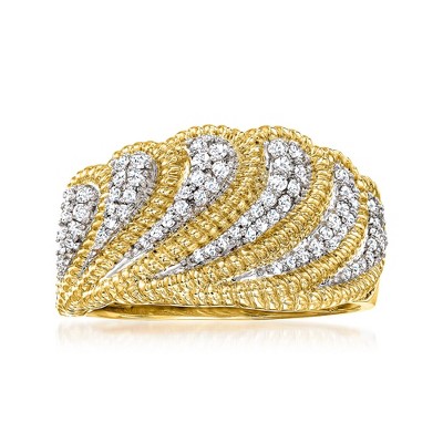 Ross-Simons 0.33 ct. t.w. Diamond Scalloped Ring in 14kt Yellow Gold