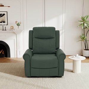 Christopher Knight Home Hannelore Modern 270°Swivel Faux Leather Upholstered Manual Recliner with Massage and Heating - 1 of 4