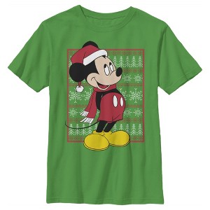 Boy's Mickey & Friends Ugly Christmas Sweater T-Shirt - 1 of 4