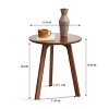 Modern Solid Wood End Table,Accent Table with Round Tabletop And Tapered Legs,Small Side Table For Living Room Bedroom-Cuddlewood - 4 of 4