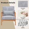 HOMEFUN Mid Century Modern Upholstered  PU Leather Wooden Frame Accent Armchair with Pillow and Cushion - 2 of 4