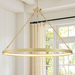 Rennnsan Virayne 39"W Wagon Wheel Classic LED Dimmable Chandelier in Gold - 1 of 4