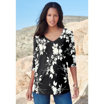 Roaman's Ultimate Long Sleeve V Neck Tee