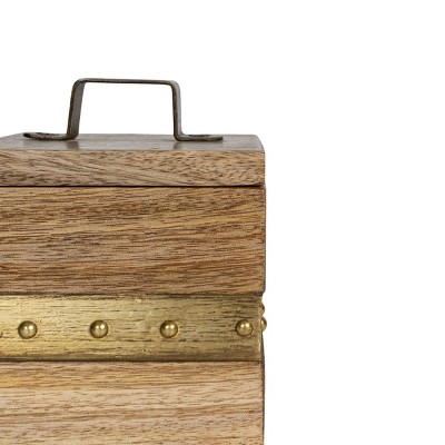 Small Mango Wood Trinket Box with Brass Handle