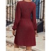 Women's Crew Neck Fall Dresses Casual Long Sleeve Winter Knit Sweater Dress - 3 of 4