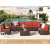 Rbied 7-Piece Wicker Outdoor Sofa Sectional Set Conversation Sets with Cushions - 4 of 4