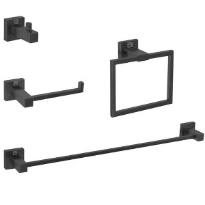 Elegant Lighting Isla 4-Piece Bathroom Hardware Set in Matte Black - 1 of 4