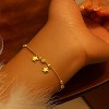 Gold - Toned Plastic Star - Decorated Modern Women's Bracelet - 2 of 4
