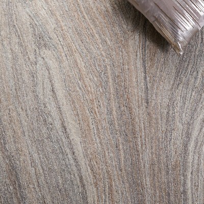 Elysian Abstract Gray Wool Runner Rug, 2'3" x 8', Hand-Tufted