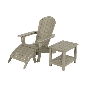 WestinTrends Tuscany HIPS¬¨‚Ä†Outdoor¬¨‚Ä†Patio¬¨‚Ä†Folding¬¨‚Ä†Adirondack¬¨‚Ä†Chair with Ottoman and Side Table (3-Piece) - 1 of 4