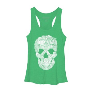 Women's Design By Humans Sketchy Owl Skull By Dinny Racerback Tank Top - 1 of 3