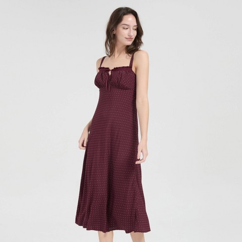 Женские платья A New Day Women's Midi Empire Waist Dress - A New Day™ Berry Red Polka Dots XS
