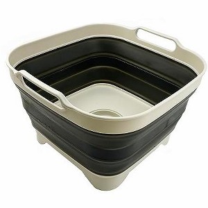 SAMMART 10L (2.6 gallons) Collapsible Plastic Dishpan with Draining Plug - 1 of 4