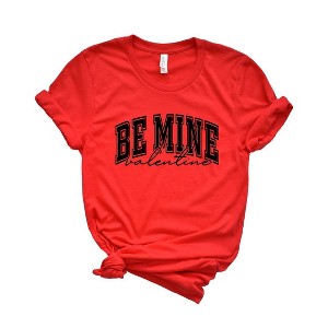 Simply Sage Market Women's Be Mine Valentine Varsity Short Sleeve Graphic Tee - 1 of 4