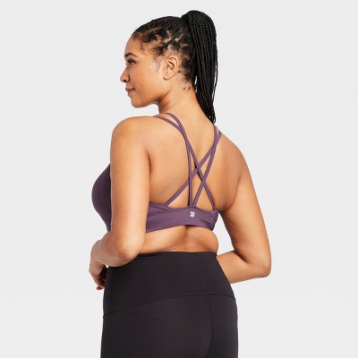 Women's Low Support Strappy Longline Bra - All in Motion™ Violet M