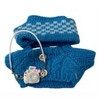 Doll Clothes Superstore Blue Cable Knit Sweater Set with Hat and Camera for 17.5 cm Labubu Dolls - 4 of 4