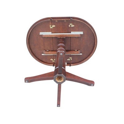 Espresso Round Wood Extendable Counter Height Dining Table