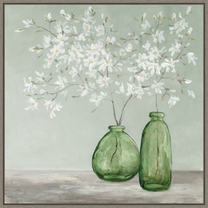 Amanti Art Delightful Spring Florals Green by Julia Purinton Canvas Wall Art Print Framed 22 x 22-in. - 1 of 4