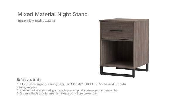 Mixed Material Nightstand - Room Essentials™, 6 of 13, play video