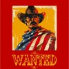 "Wanted" Cowboy With American Flag Adult Crew Neck Short Sleeve Tee - 2 of 2